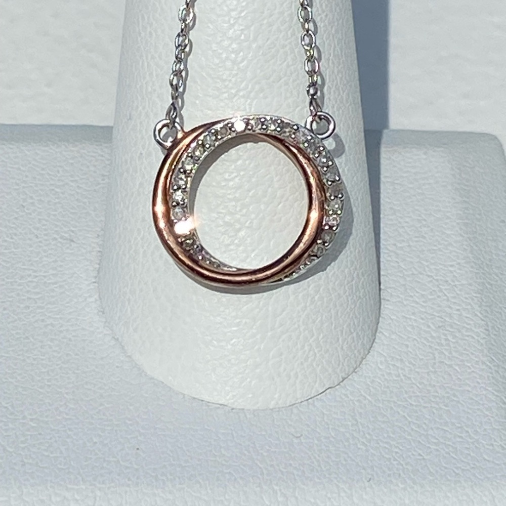 925 SS Diamond Love Knot Necklace